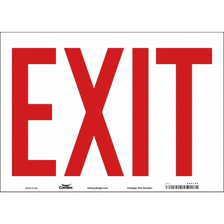 Condor Exit Sign, Vinyl, 14" W, 10" H, Exit, White 480L89