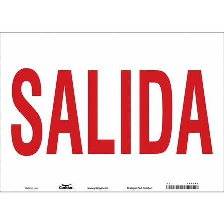 Condor Safety Sign, Vinyl, 14 in W, 10 in H, SALIDA, White 480L96