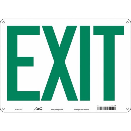 Condor Exit Sign, Plastic, 14" W, 10" H, Exit, White 480L14