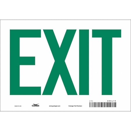 Condor Exit Sign, Vinyl, 10" W, 7" H, Exit, White 480L15
