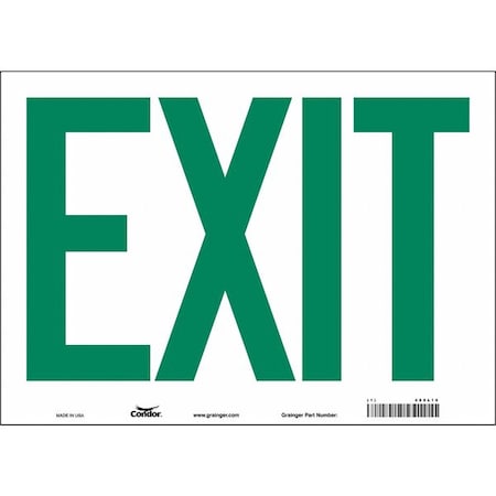 Condor Exit Sign, Vinyl, 14" W, 10" H, Exit, White 480L16