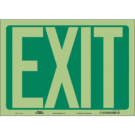 Condor Exit Sign, Vinyl, 14" W, 10" H, EXIT, Green, White 480L48