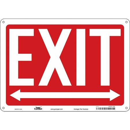 Condor Exit Sign, Plastic, 14" W, 10" H, EXIT, Red, White 480L68