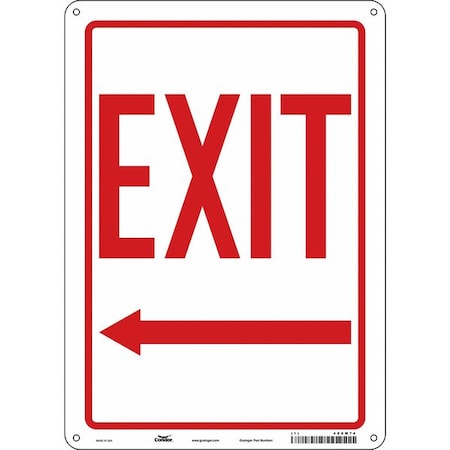 Condor Exit Sign, Aluminum, 10" W, 14" H, Exit, Red, White 480M74