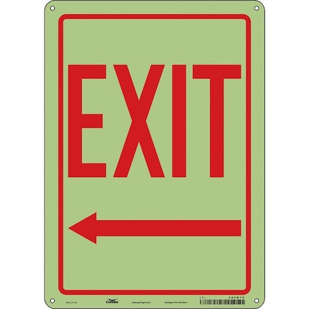 Condor Exit Sign, Plastic, 10" W, 14" H, Exit, Red, White 480M78