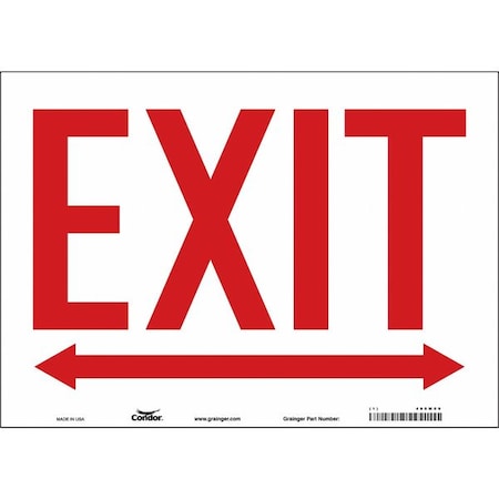 Condor Exit Sign, Vinyl, 14" W, 10" H, Exit, White 480M09