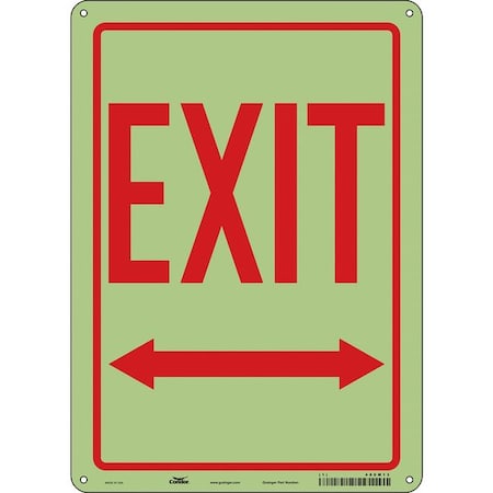 Condor Exit Sign, Plastic, 10" W, 14" H, Exit, White 480M13
