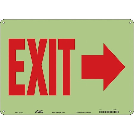 Condor Exit Sign, Plastic, 14" W, 10" H, Exit, White 480M25