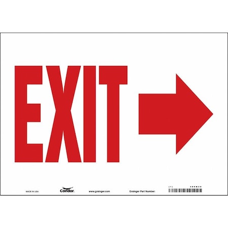Condor Exit Sign, Vinyl, 14" W, 10" H, Exit, White 480M28