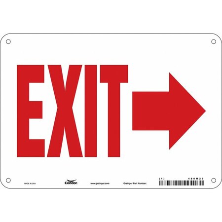 Condor Exit Sign, Vinyl, 10" W, 7" H, Exit, White 480M29