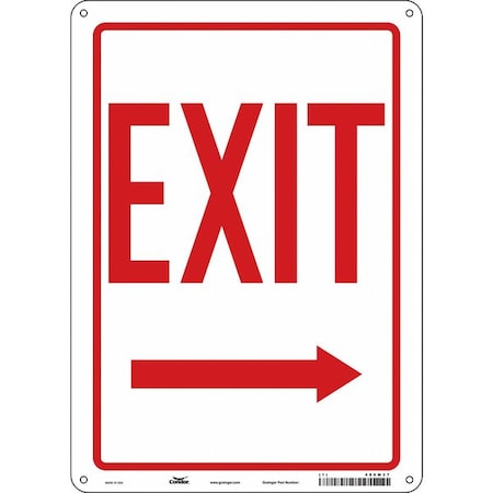 Condor Exit Sign, Plastic, 10" W, 14" H, Exit, White 480M37