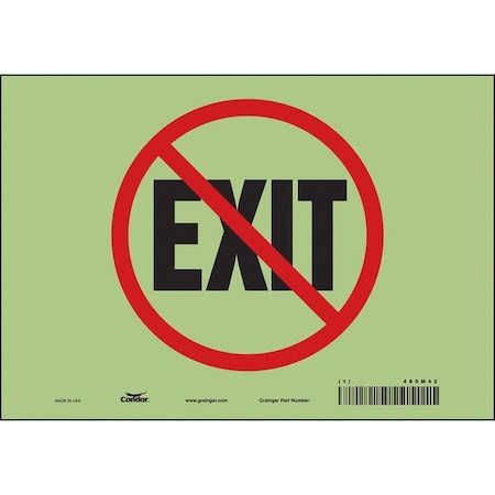 Condor Exit Sign, Vinyl, 10" W, 7" H, (No) Exit, White 480M42