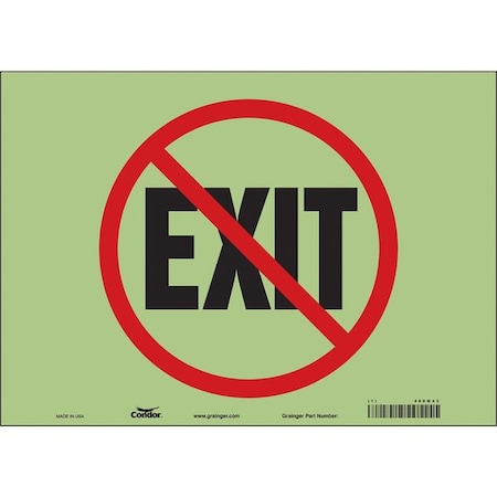 Condor Exit Sign, Vinyl, 14" W, 10" H, (No) Exit, White 480M43