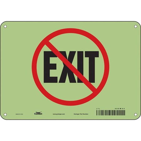 Condor Exit Sign, Plastic, 10" W, 7" H, (No) Exit, White 480M44
