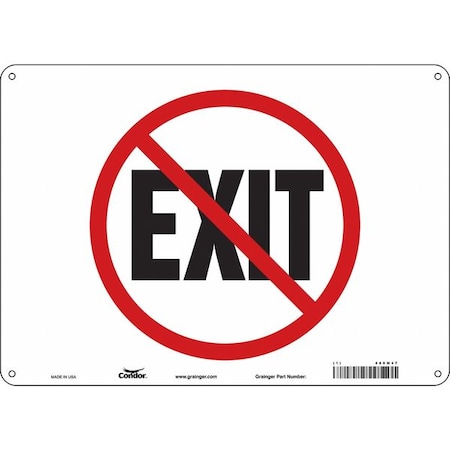 Condor Exit Sign, Plastic, 14" W, 10" H, (No) Exit, White 480M47