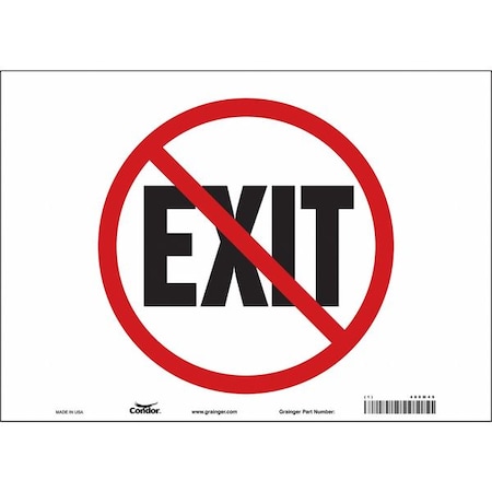 Condor Exit Sign, Vinyl, 14" W, 10" H, (No) Exit, White 480M49