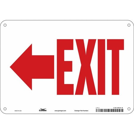Condor Exit Sign, Aluminum, 10" W, 7" H, Exit, White 480M55