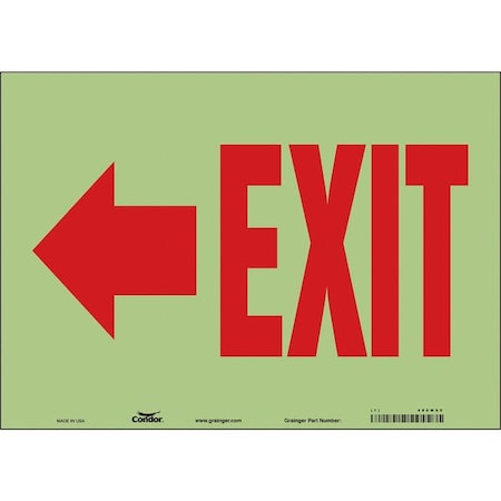 Condor Exit Sign, Vinyl, 14" W, 10" H, Exit, White 480M60