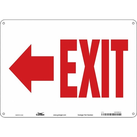 Condor Exit Sign, Plastic, 14" W, 10" H, Exit, White 480M64