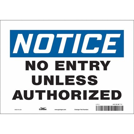 Condor Safety Sign, 7 in Height, 10 in Width, Vinyl, Vertical Rectangle, English, 480N71 480N71
