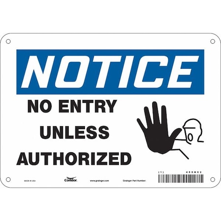 Condor Safety Sign, 7 in Height, 10 in Width, Polyethylene, Vertical Rectangle, English, 480N62 480N62