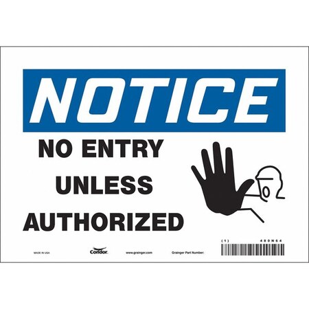Condor Safety Sign, 7 in Height, 10 in Width, Vinyl, Vertical Rectangle, English, 480N64 480N64