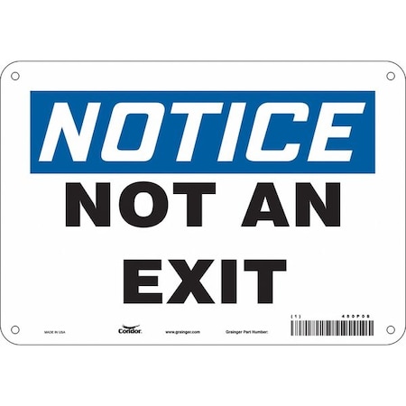 Condor Exit Sign, Aluminum, 10" W, 7" H, Not An Exit, White 480P08