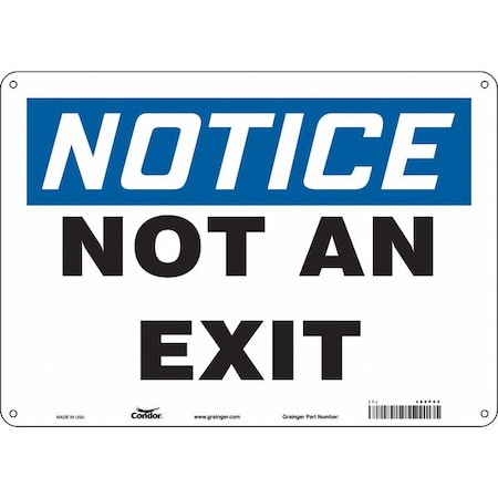 Condor Exit Sign, Aluminum, 14" W, 10" H, Not An Exit, White 480P09