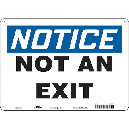 Condor Exit Sign, Plastic, 14" W, 10" H, Not An Exit, White 480P11