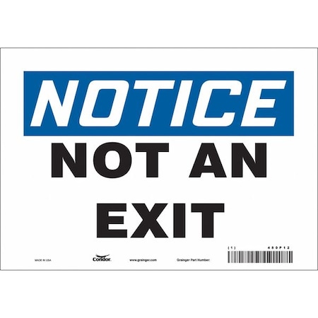 Condor Exit Sign, Vinyl, 10" W, 7" H, Not An Exit, White 480P12