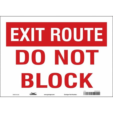 Condor DO NOT BLOCK, 14 in W x 10 in H, Horizontal Rectangle, Vinyl, 480P25 480P25