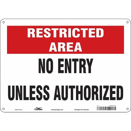 Condor Safety Sign, 10 in Height, 14 in Width, Polyethylene, Horizontal Rectangle, English, 480P35 480P35