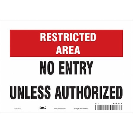 Condor Safety Sign, 7 in Height, 10 in Width, Vinyl, Vertical Rectangle, English, 480P36 480P36