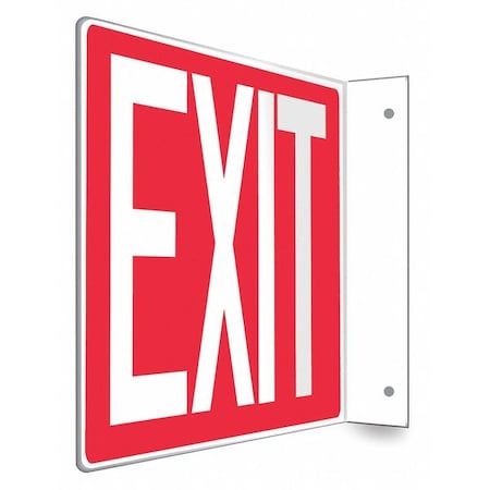 Condor Exit Sign, Plastic, 12" W, 8" H, Exit, Red 480W81