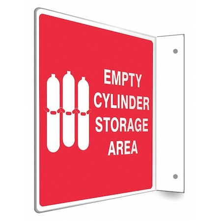 Condor High Visibility Safety Sign, 8 in H, 8 in W, PETG, L-Shape Projection, English, 480W87 480W87