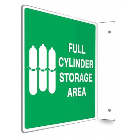 Condor High Visibility Safety Sign, 8 in H, 8 in W, PETG, L-Shape Projection, English, 480W88 480W88
