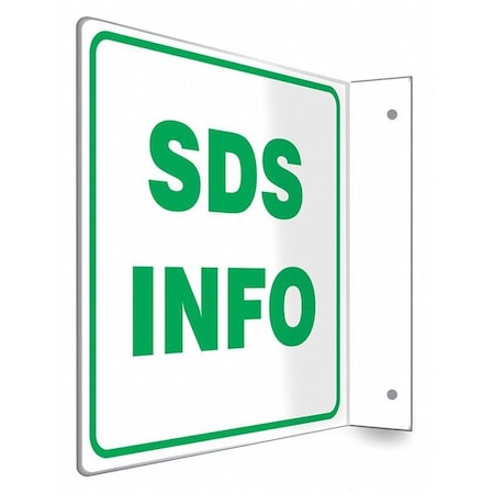 Condor High Visibility Safety Sign, 8 in Height, 8 in Width, PETG, L-Shape Projection, English 480W91