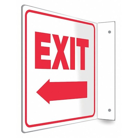 Condor Exit Sign, Plastic, 8" W, 8" H, Exit, White 480W77