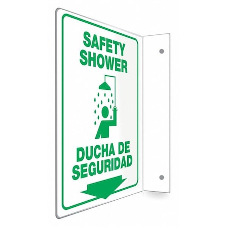 Condor SAFETY SHOWER/DUCHA DE SEGURIDAD, 9 in W x 12 in H, L-Shape Projection, PETG, 480W25 480W25