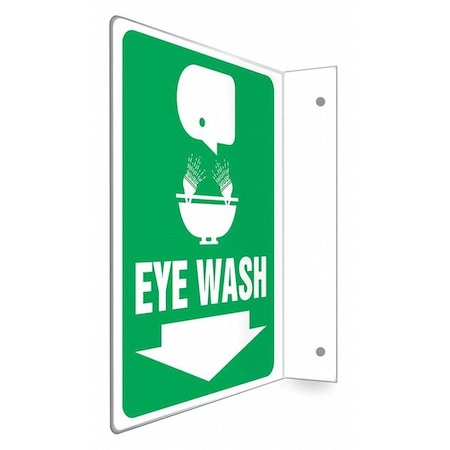 Condor EYE WASH, 9 in W x 12 in H, L-Shape Projection, PETG, 480W32 480W32