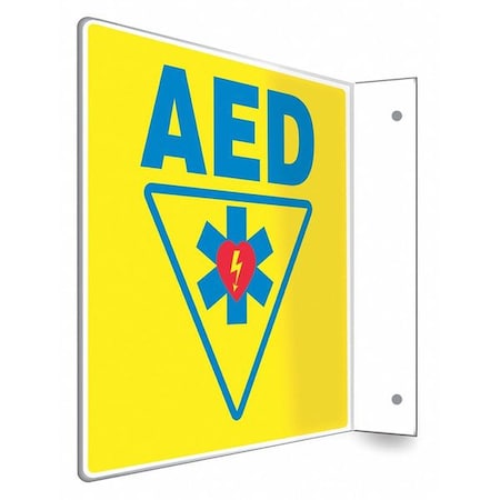 Condor AED, 8 in W x 8 in H, L-Shape Projection, PETG, 480W41 480W41