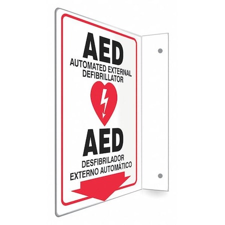 Condor AED AUTOMATIC EXTERNAL DEFIBRILLATOR, Spanish-Bilingual, 9 in W x 12 in H, PETG, 480W42 480W42