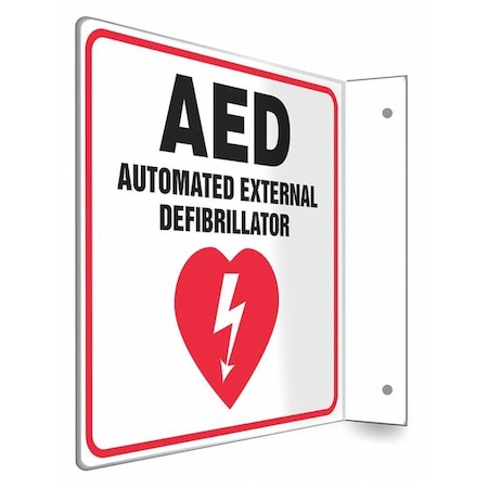 Condor AED AUTOMATIC EXTERNAL DEFIBRILLATOR, 8 in W x 8 in H, L-Shape Projection, PETG, 480W44 480W44