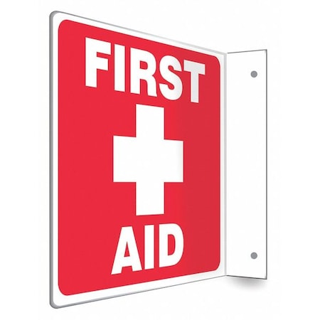 Condor FIRST AID, 8 in W x 8 in H, L-Shape Projection, PETG, 480W49 480W49