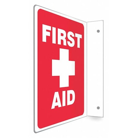 Condor FIRST AID, 9 in W x 12 in H, L-Shape Projection, PETG, 480W50 480W50