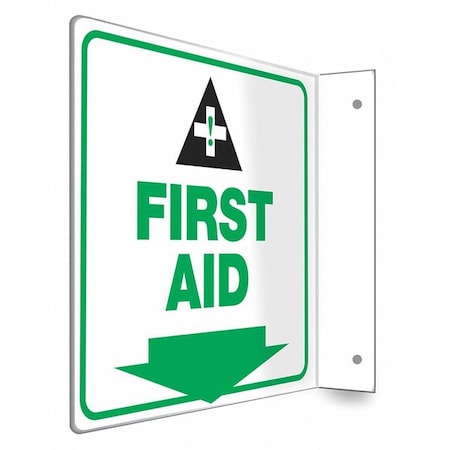 Condor FIRST AID, 8 in W x 8 in H, L-Shape Projection, PETG, 480W52 480W52