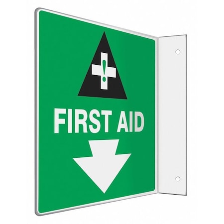 Condor FIRST AID, 8 in W x 8 in H, L-Shape Projection, PETG, 480W53 480W53