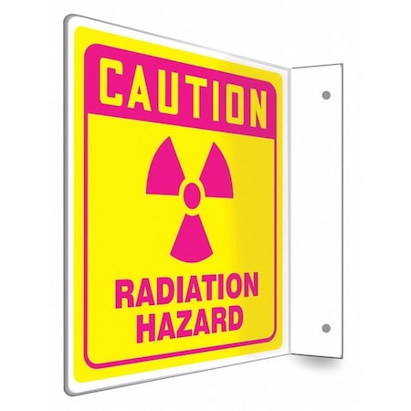 Condor Radiation & Laser Sign, 8 in H x 8 in W, PETG, L-Shape Projection 480W66