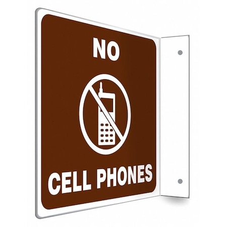 Condor NO CELL PHONES, 8 in W x 8 in H, L-Shape Projection, PETG, 480W67 480W67