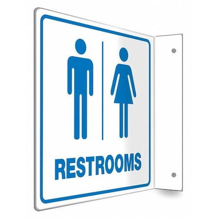 Condor RESTROOMS, 8 in W x 8 in H, L-Shape Projection, PETG, 480X95 480X95